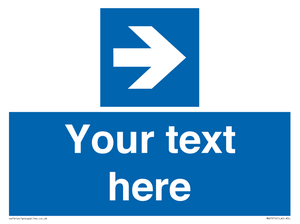 Custom Directional signage blue right arrow 